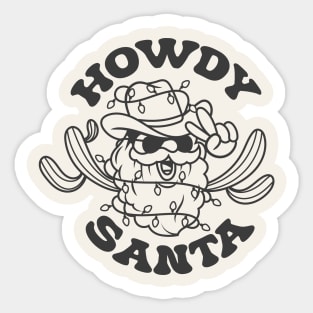 Howdy Santa Sticker